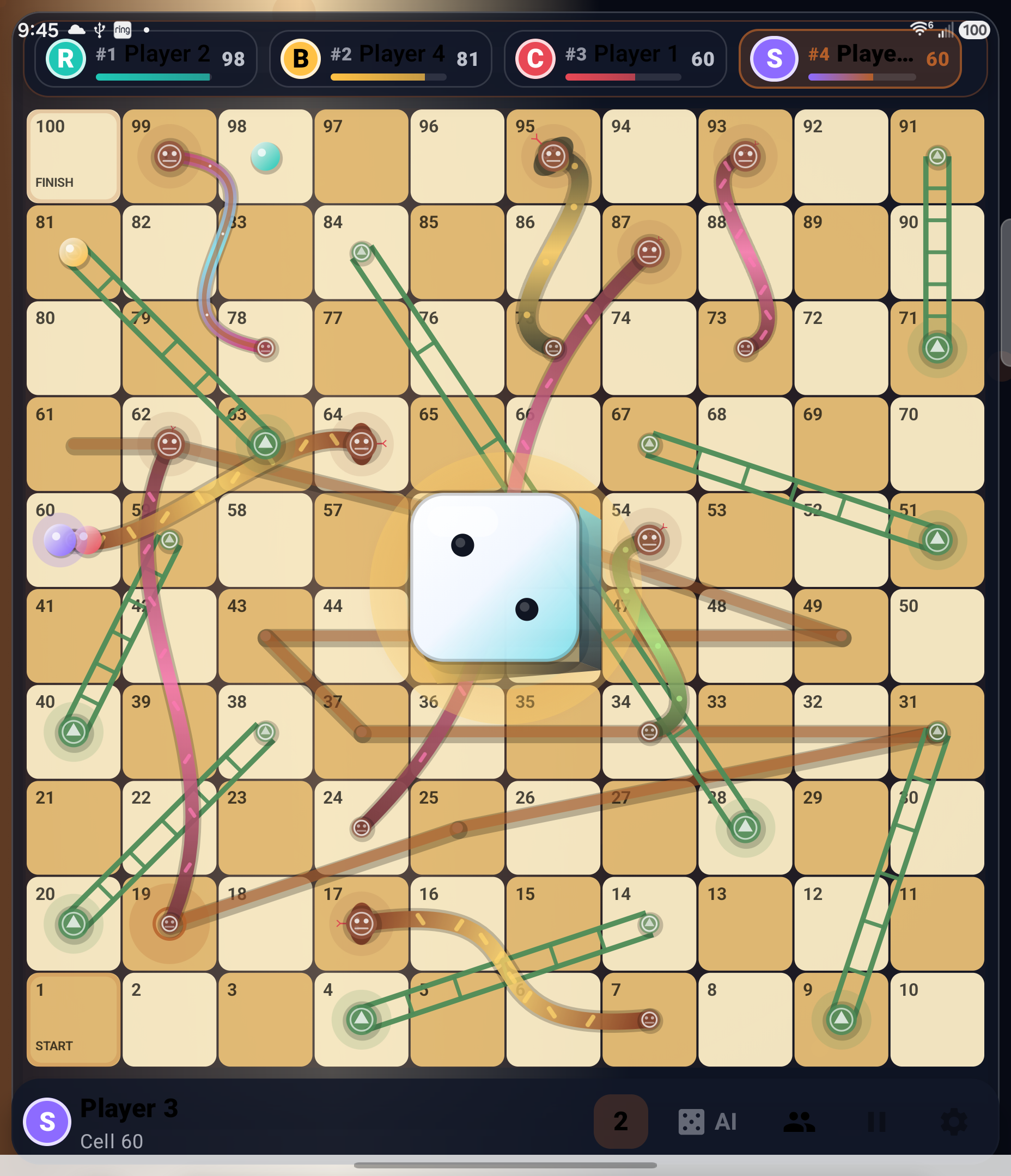 Snake & Ladder Ultra game board screenshot